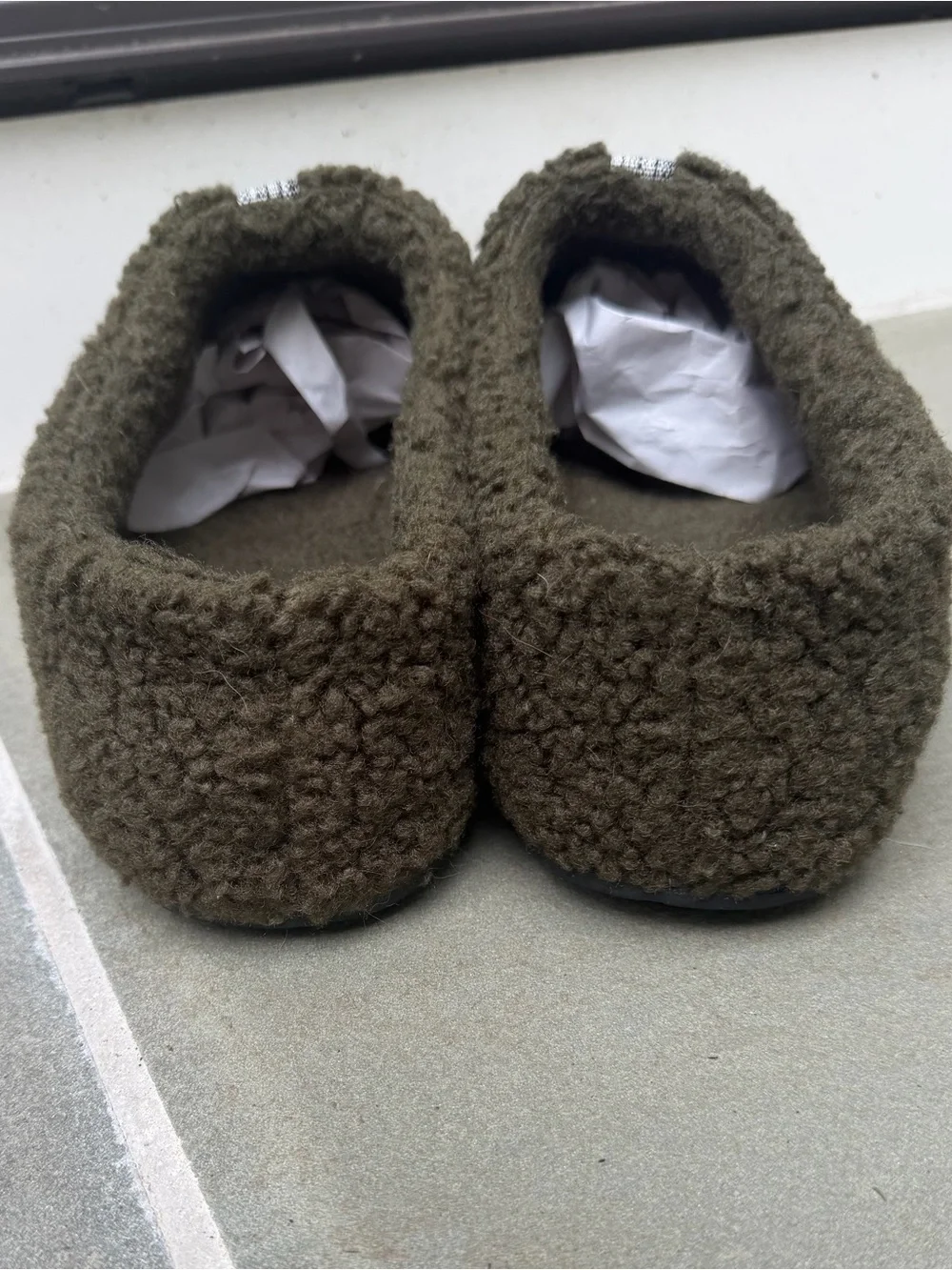 BOMBAS Sunday Slippers Men’s Olive Green Sherpa Fleece Mule House Shoes 13